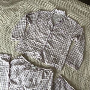 XL 3 Piece Purple Checkered Pajama Set NEVER WORN